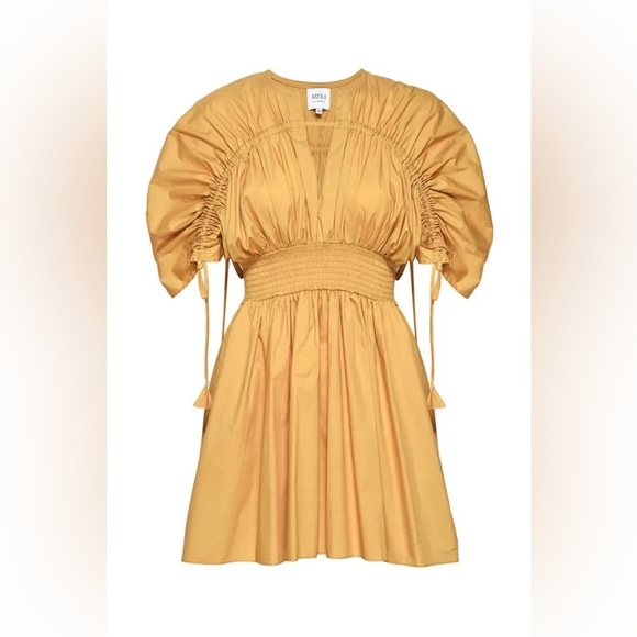 🆕 MISA LOS ANGELES | CAMILA SHIRRED PUFF SLEEVE DRAWSTRING MINI DRESS | SIZE:XS - Picture 7 of 9